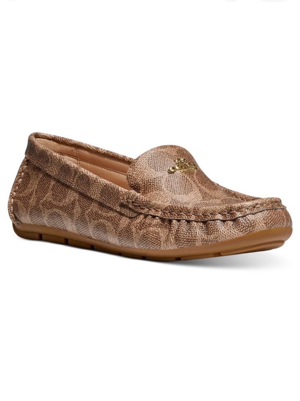 Coach Tan Signature Canvas Moccasin Loafers